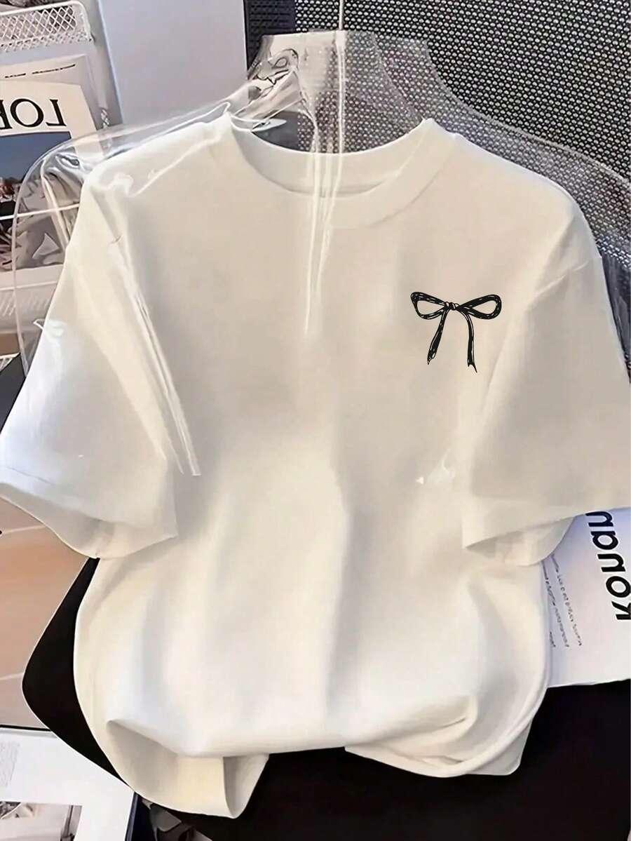 biały t-shirt nadruk