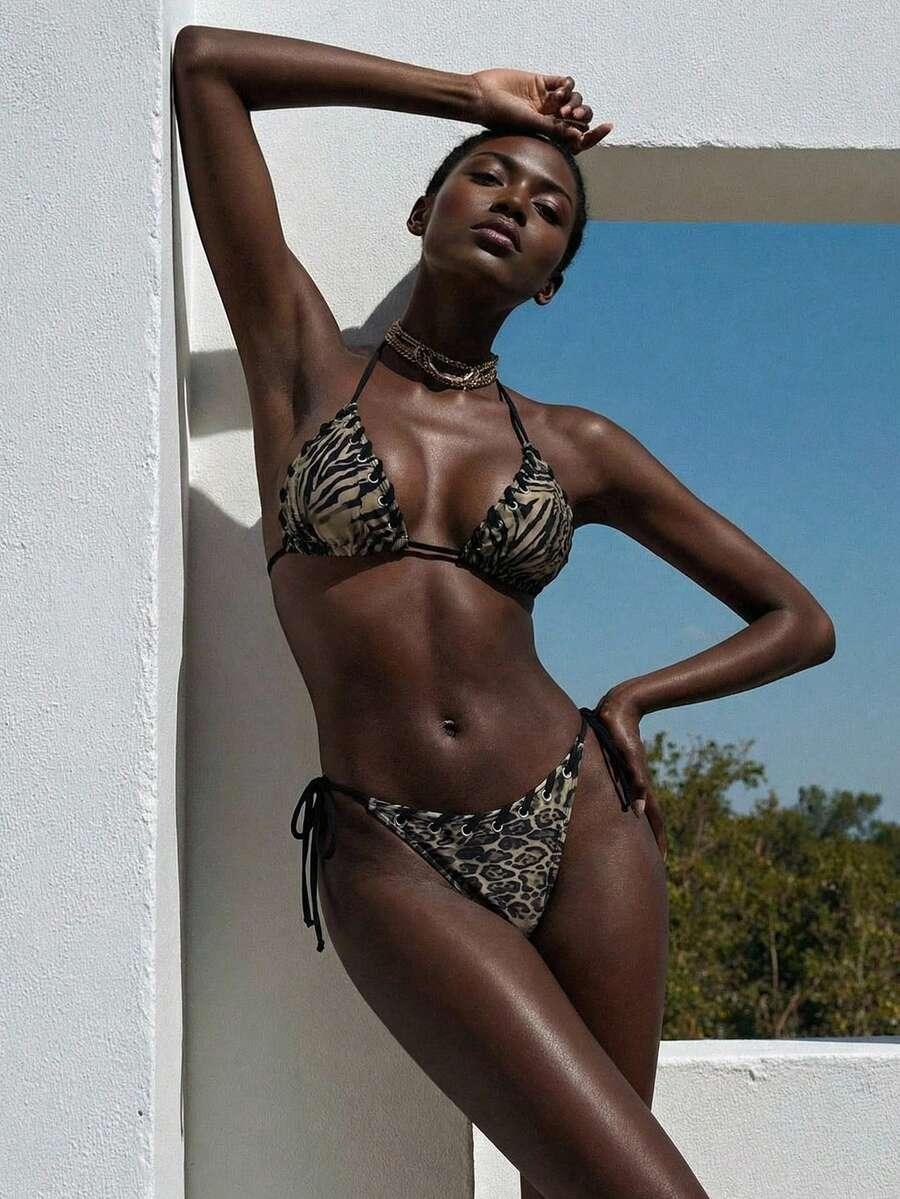DWUCZĘŚCIOWY STRÓJ KĄPIELOWY ANIMAL PRINT