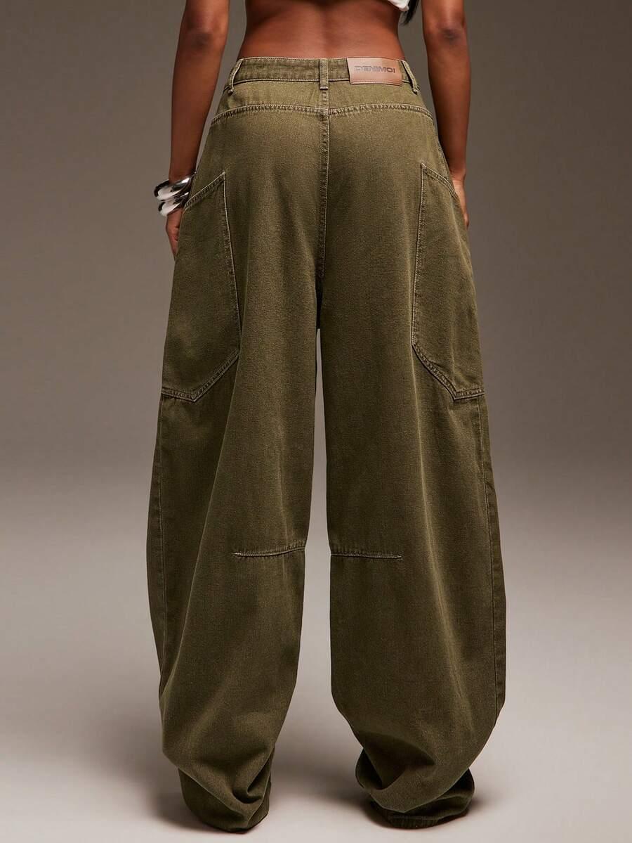 zielone spodnie jeans