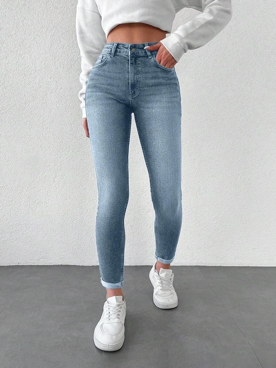 NIEBIESKIE SPODNIE JEANS WYSOKI STAN 