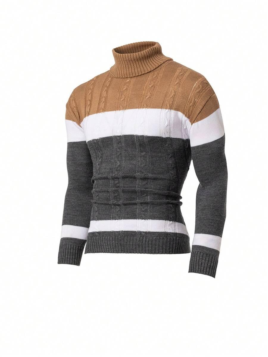 SWETER Z GOLFEM kontrast