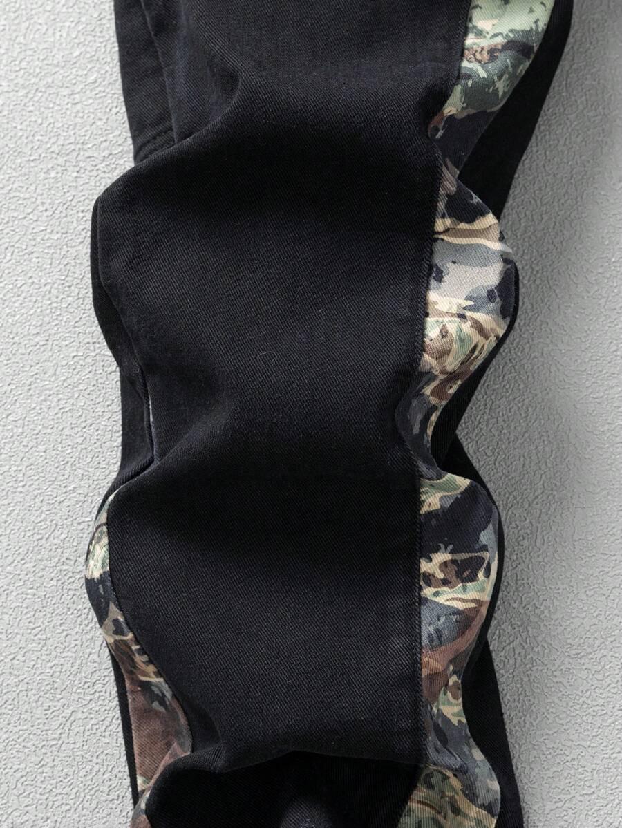 spodnie jeans print