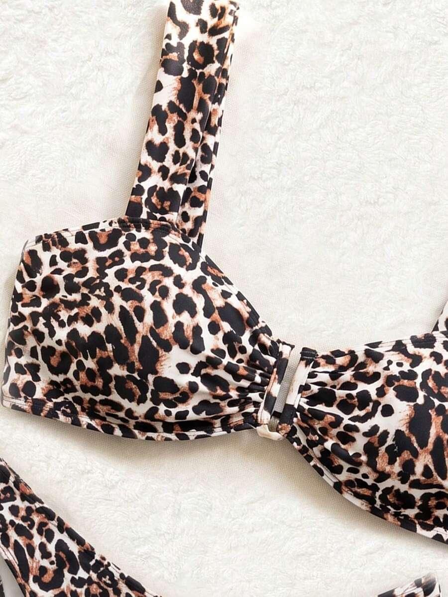 dwuczęściowy strój kąpielowy animal print