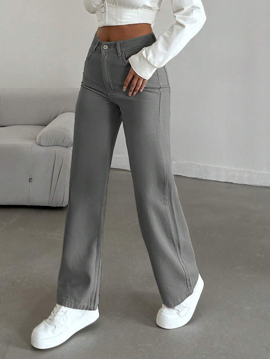 SZARE SPODNIE JEANS