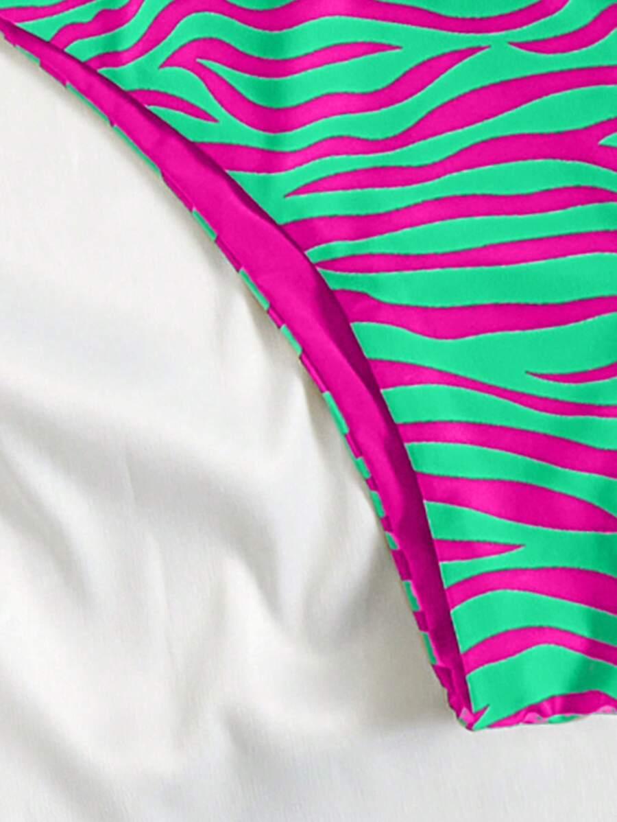 DWUCZĘŚCIOWY STRÓJ KĄPIELOWY WZÓR ZEBRA