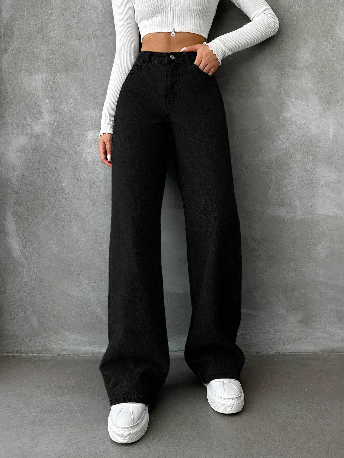 CZARNE SPODNIE JEANS 