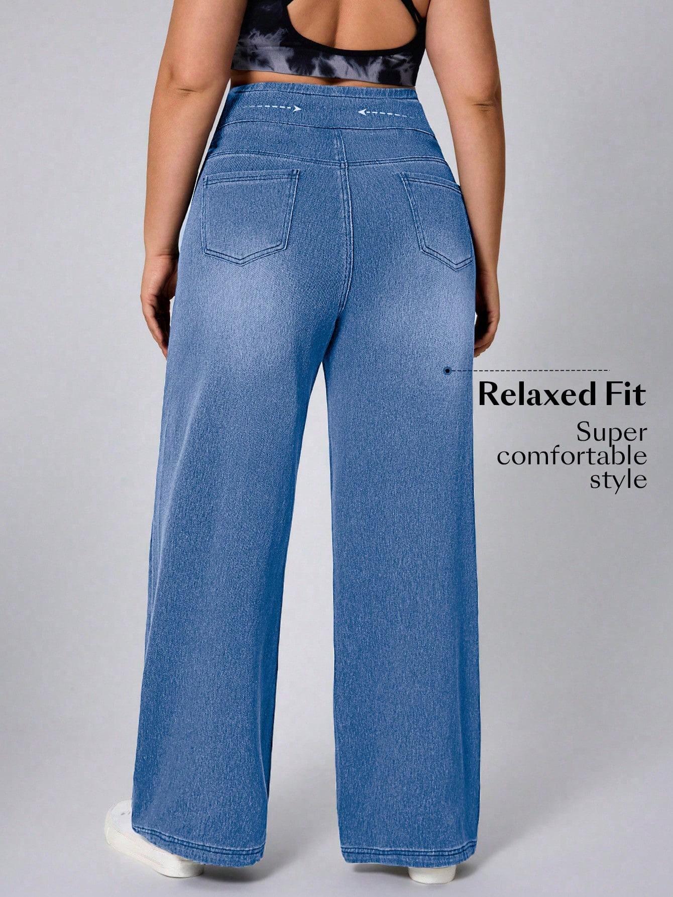 NIEBIESKIE SPODNIE JEANS PROSTA NOGAWKA