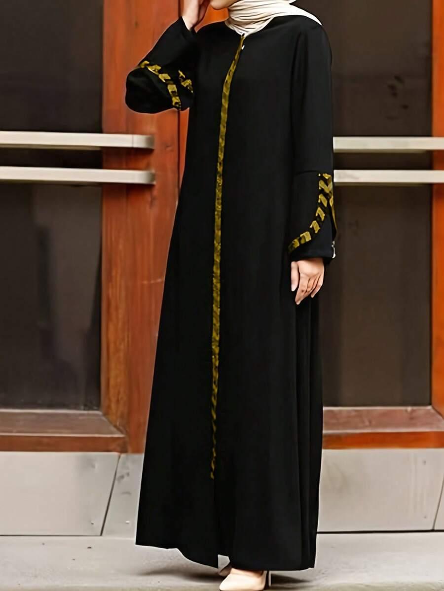 CZARNA MAXI SUKIENKA ZDOBIENIA