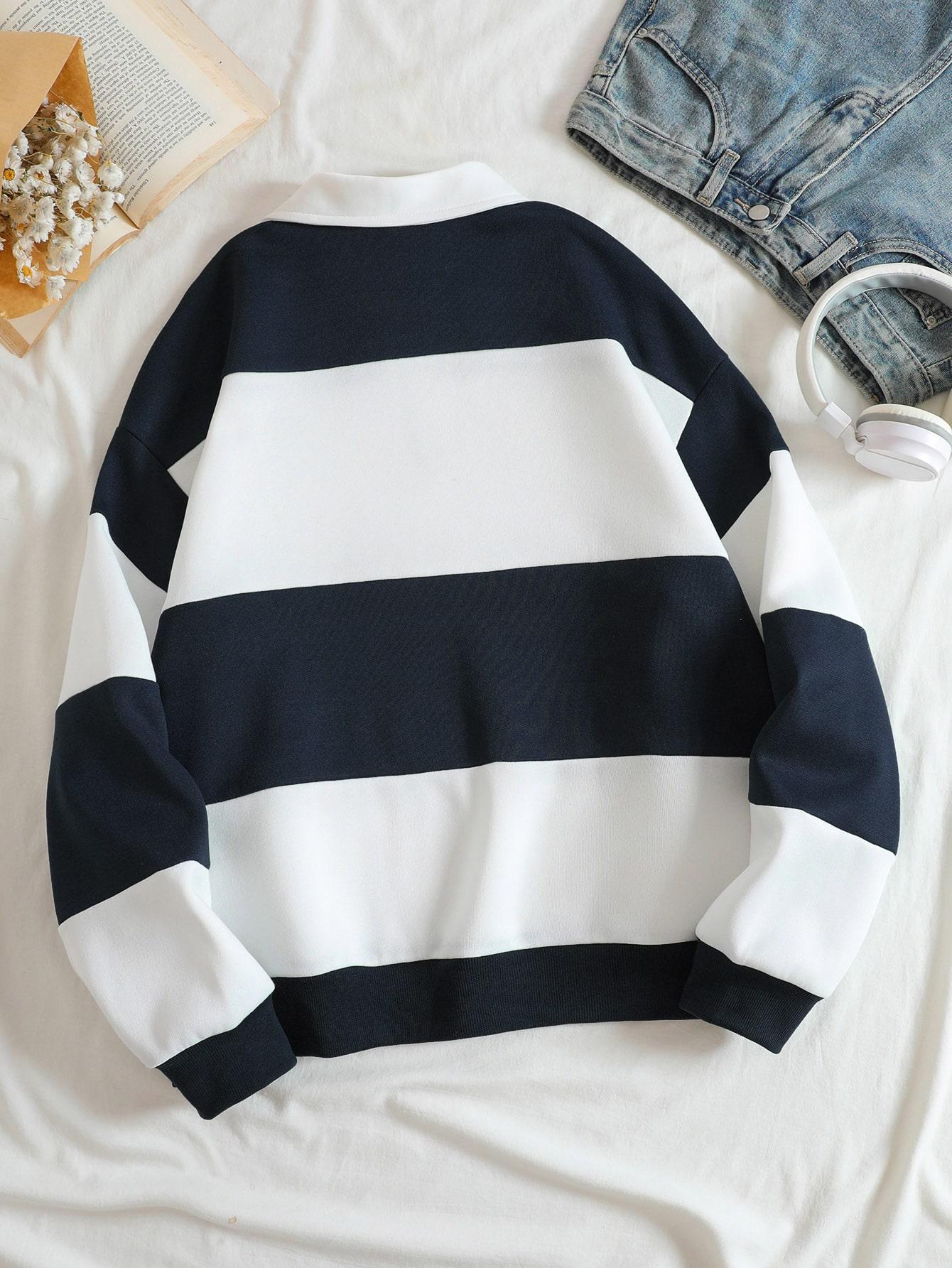 BLUZA W PASKI ZAMEK