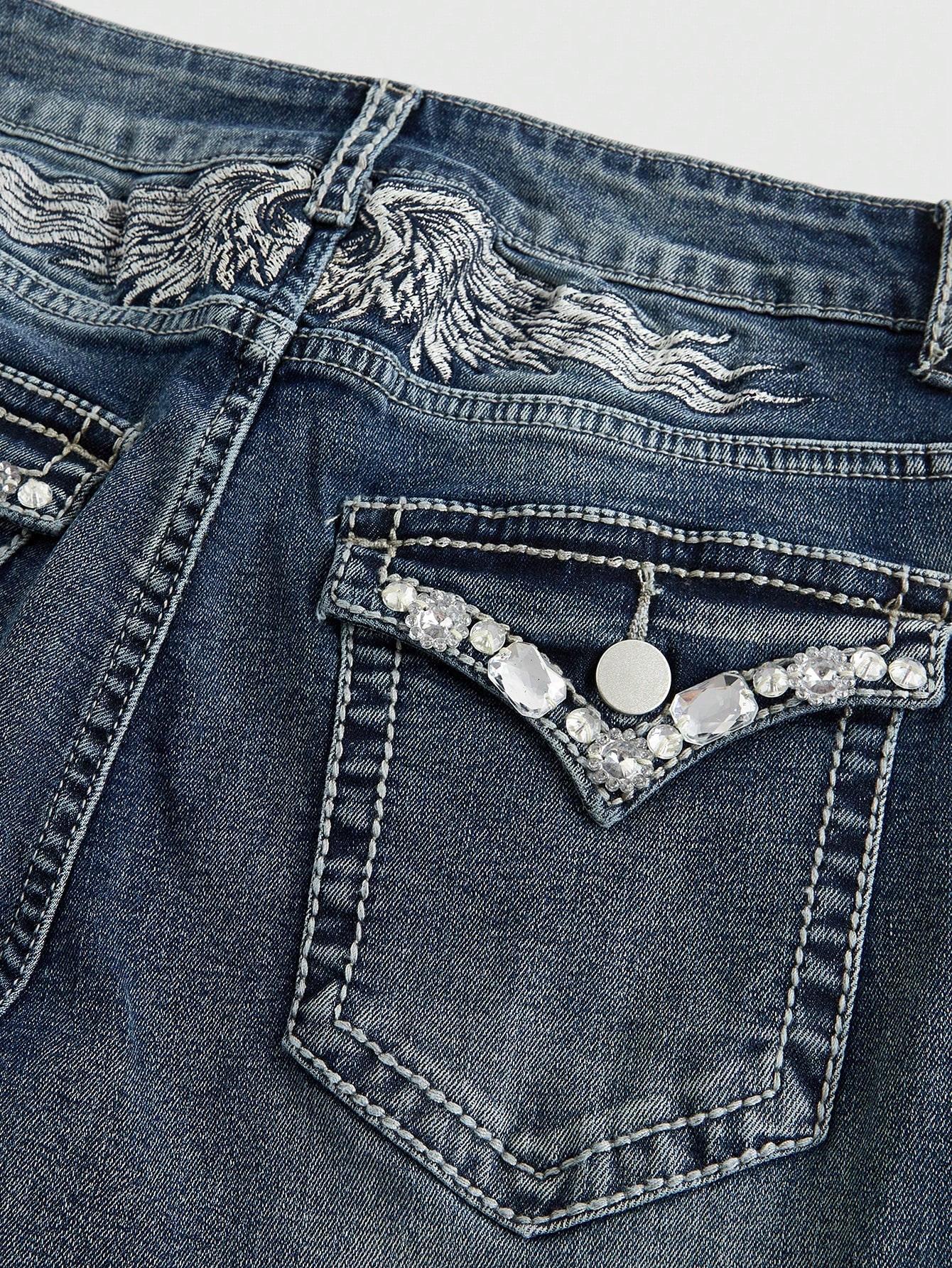jeansy dzwony zdobienia 