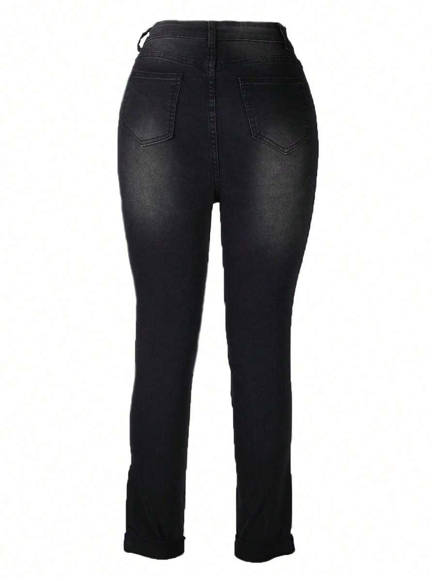 CZARNE SPODNIE JEANS