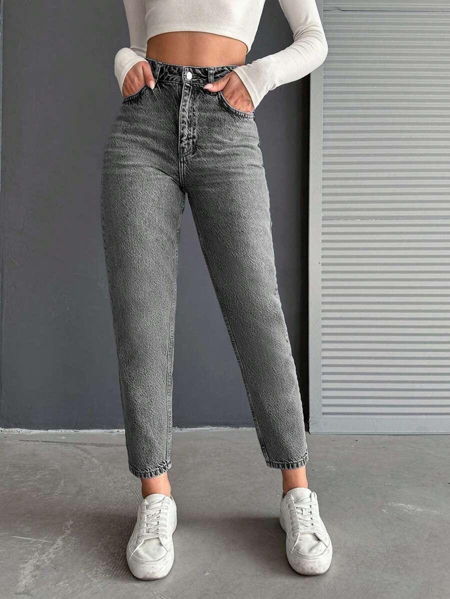 szare spodnie jeans 