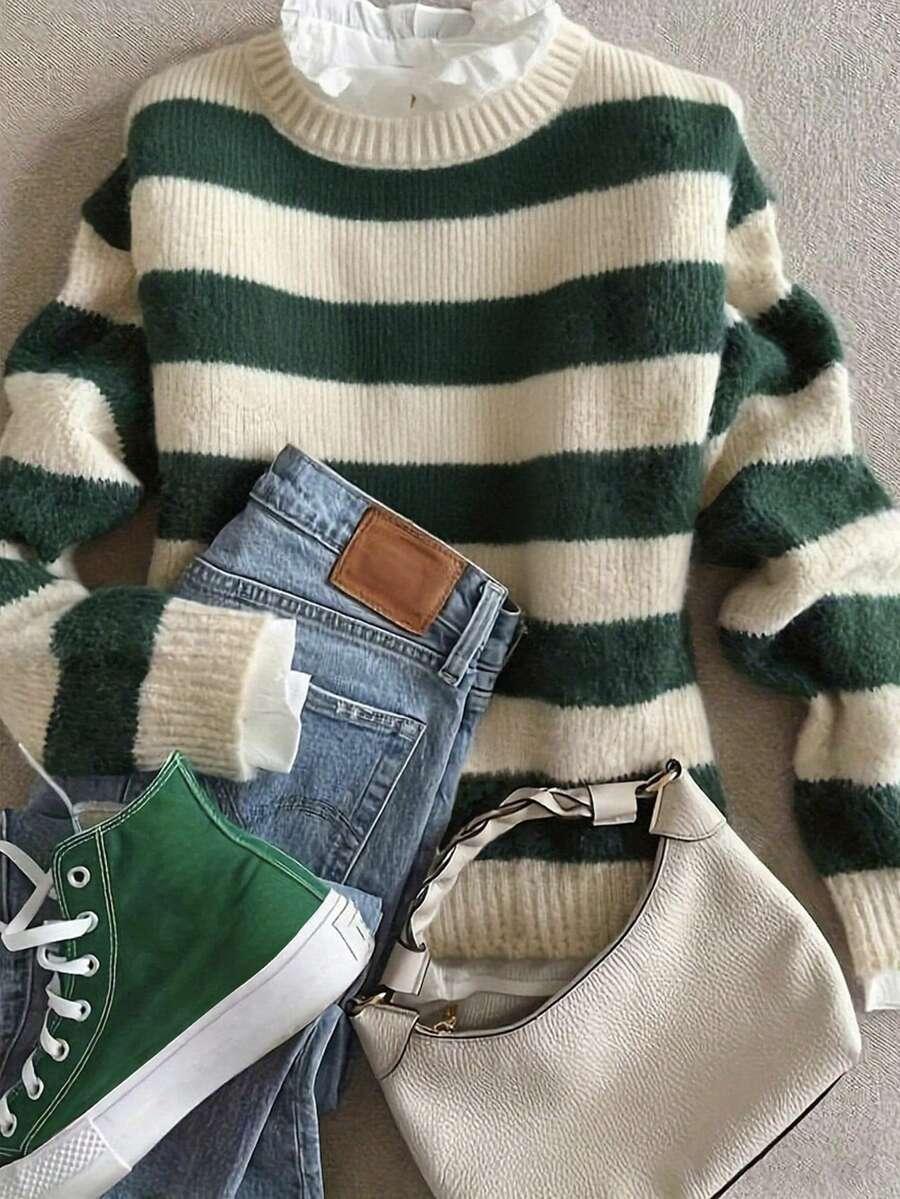 casual sweter paski
