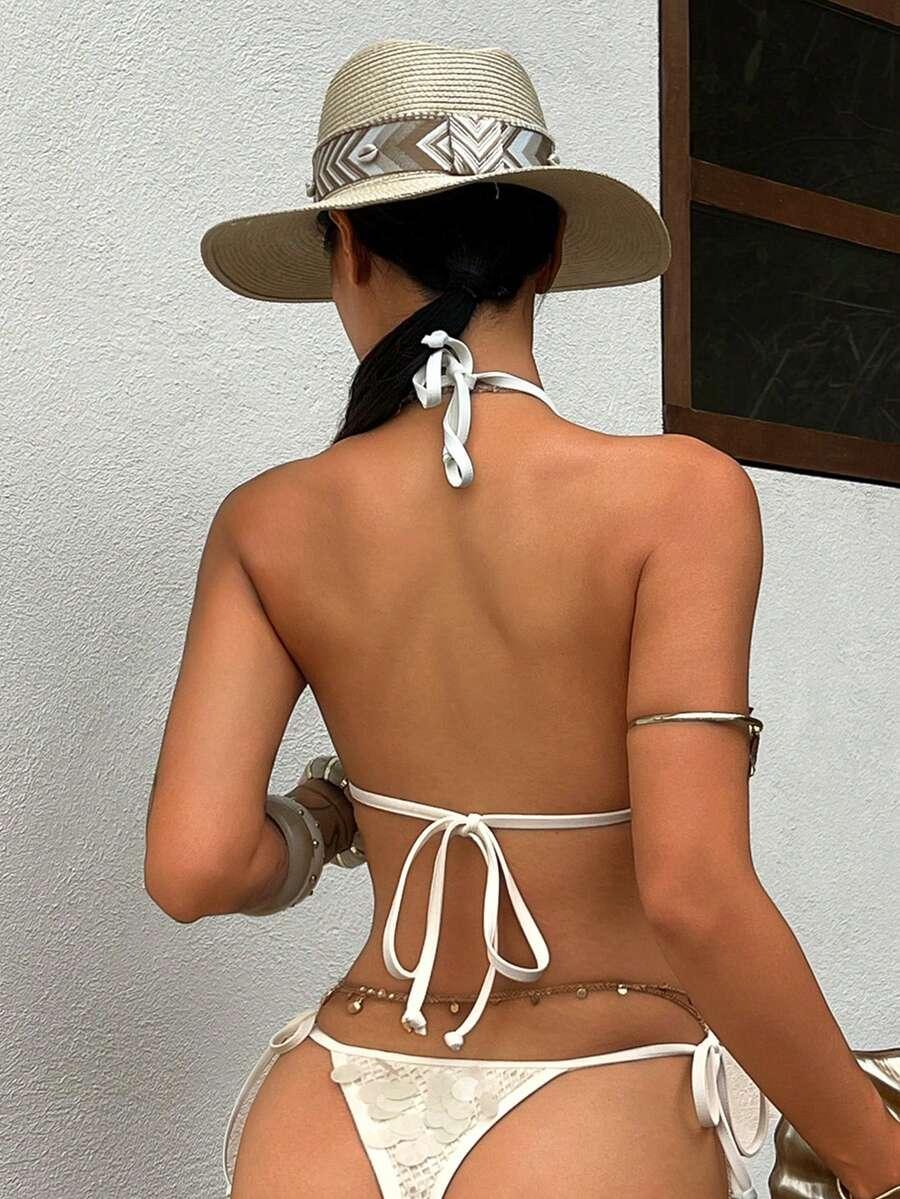 dół od bikini wiązanie cekiny