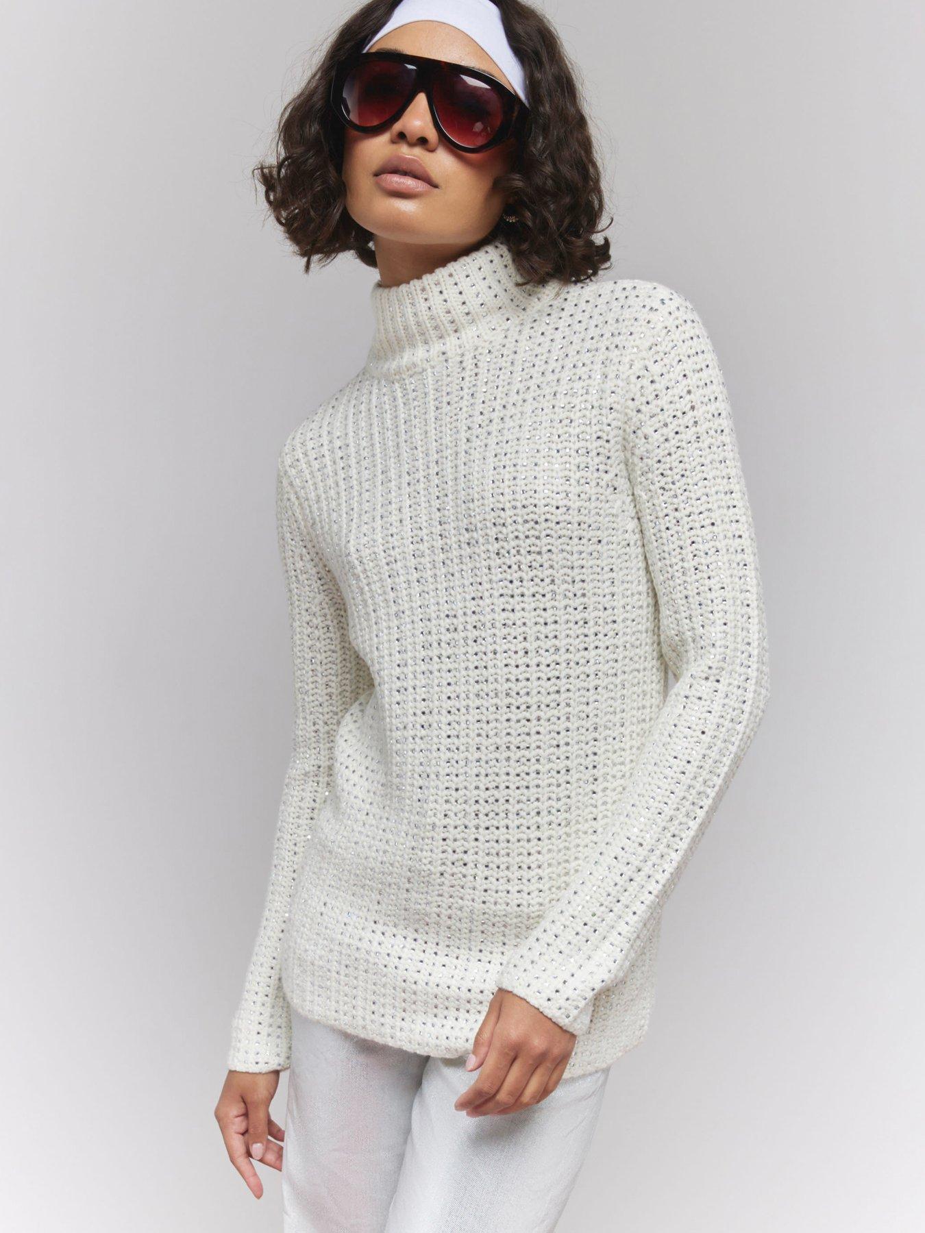 RIVER ISLAND SWETER Z CYRKONIAMI PÓŁGOLF