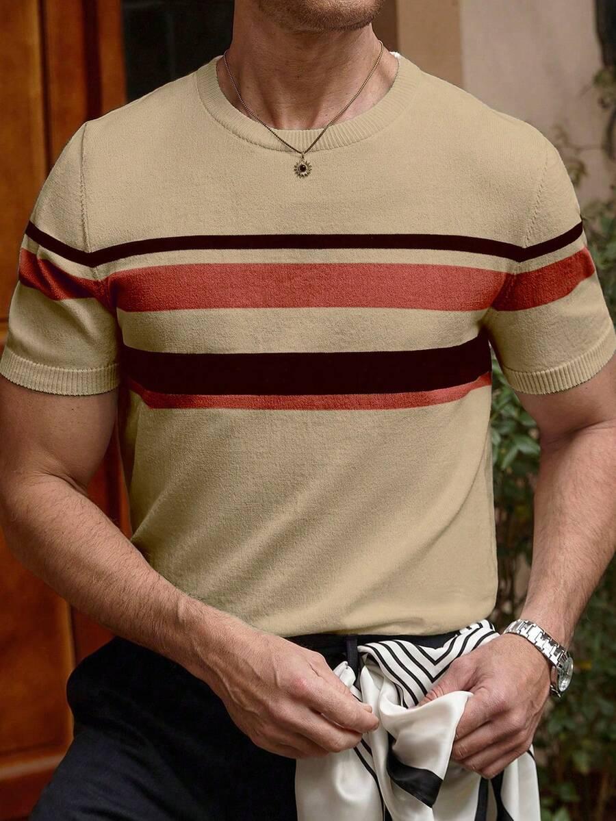 SWETER MĘSKI Z KRÓTKIM RĘKAWEM