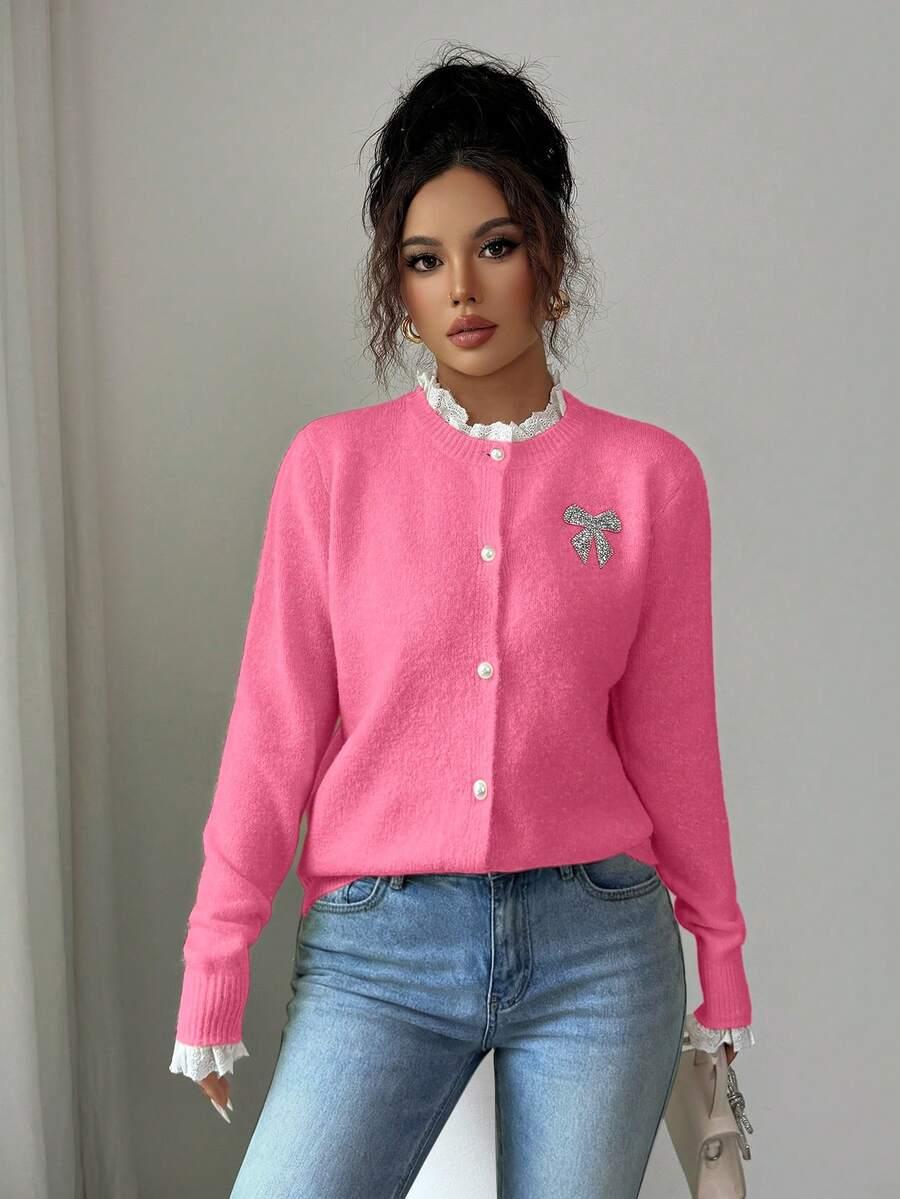 różowy sweter kardigan