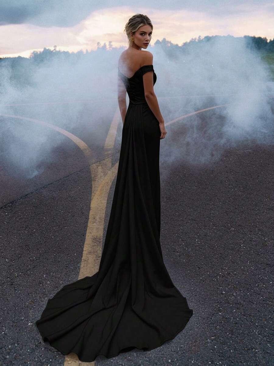 czarna maxi sukienka