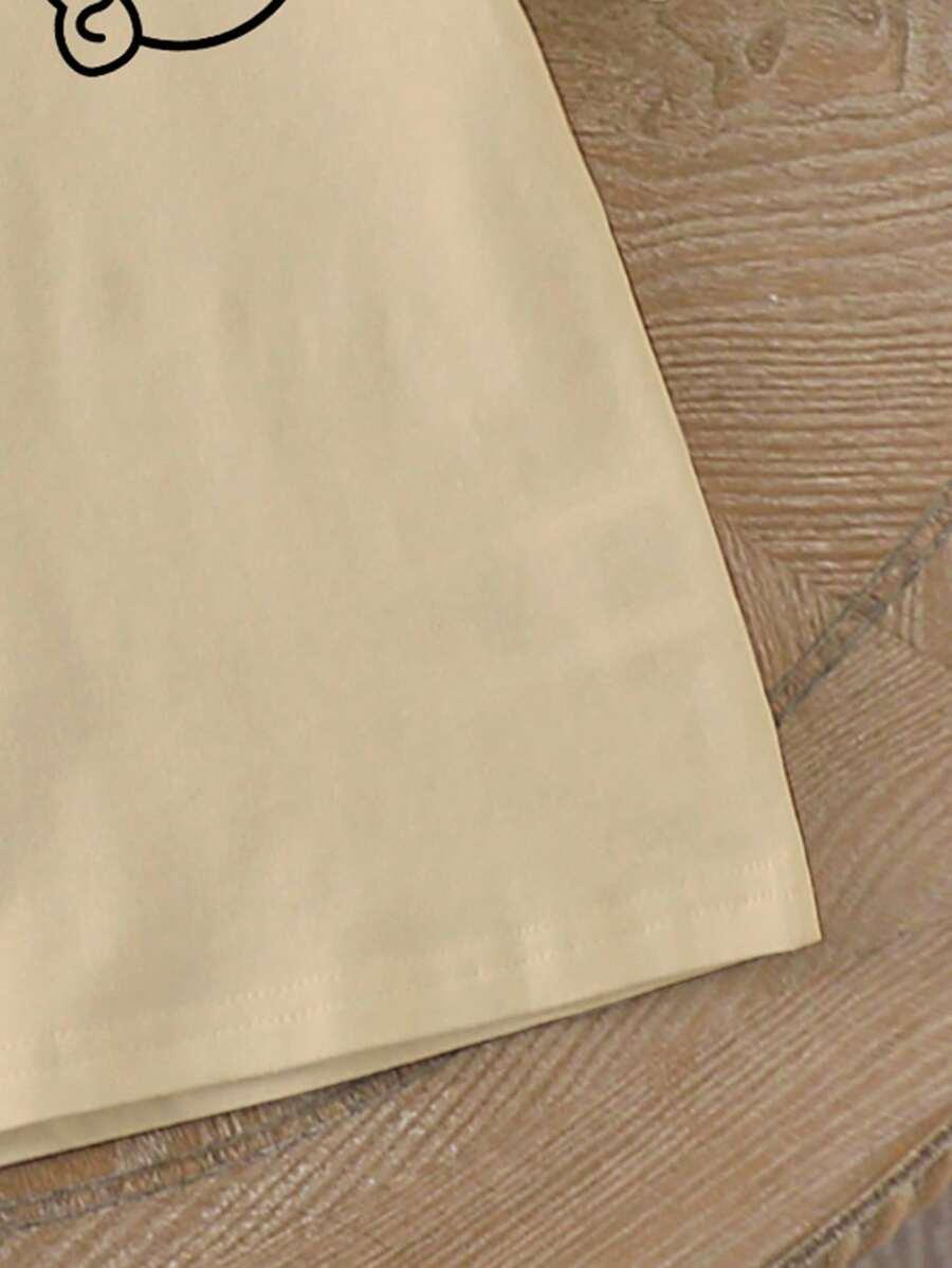 beżowy t-shirt okrągły dekolt
