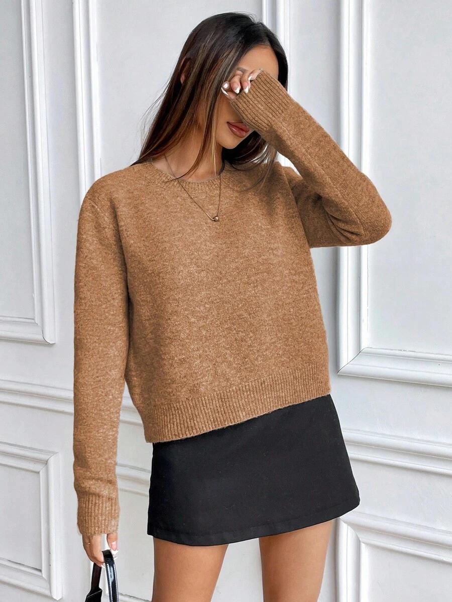 Sweter okrągły dekolt 