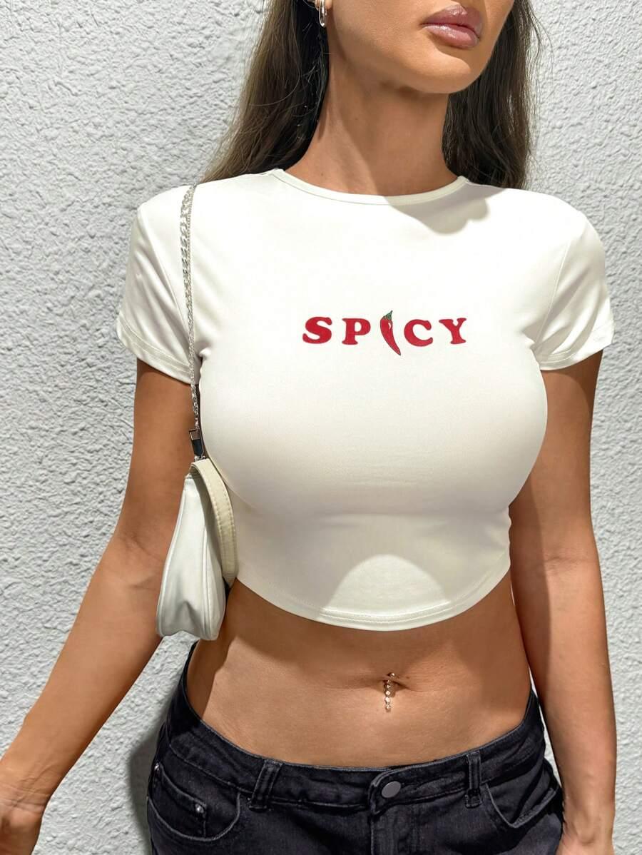 biały top napis