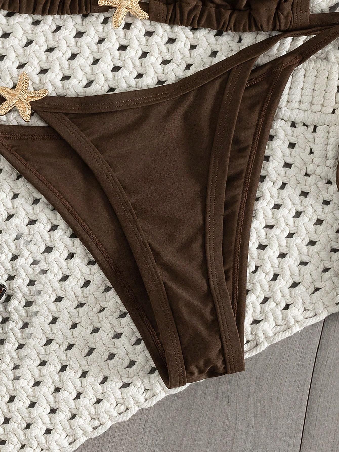 BRĄZOWY dół od bikini