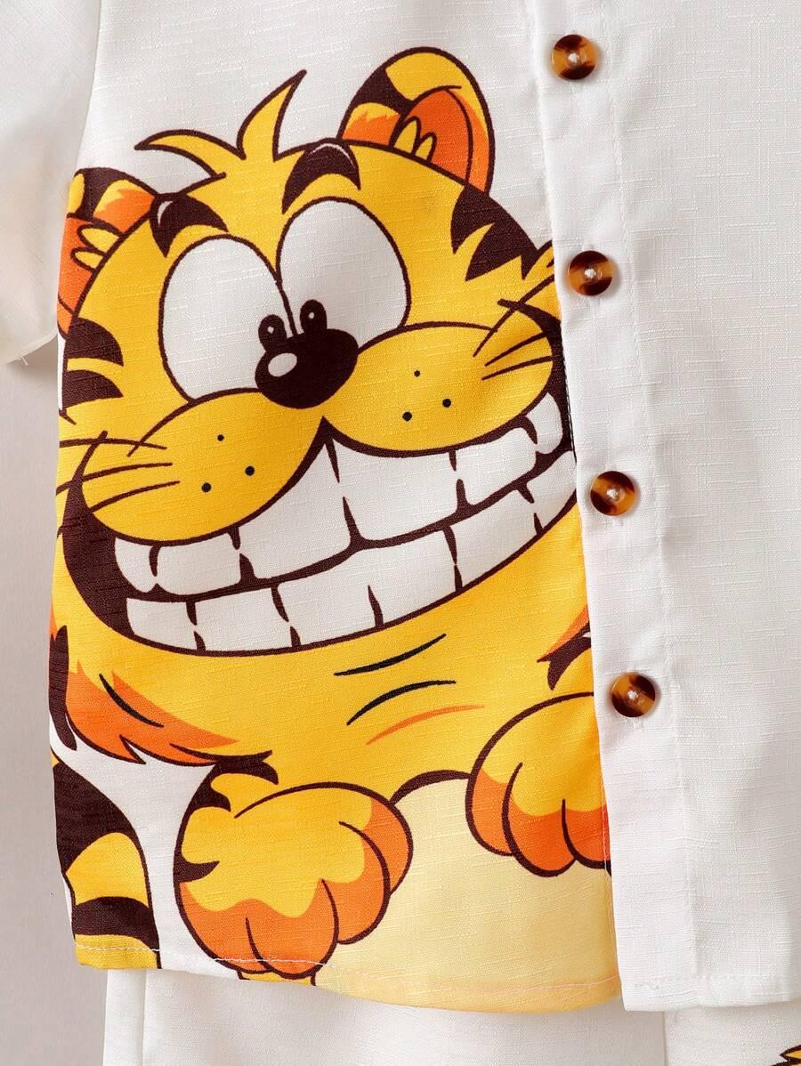 KOMPLET KOSZULA I SPODENKI Z WZOREM GARFIELD