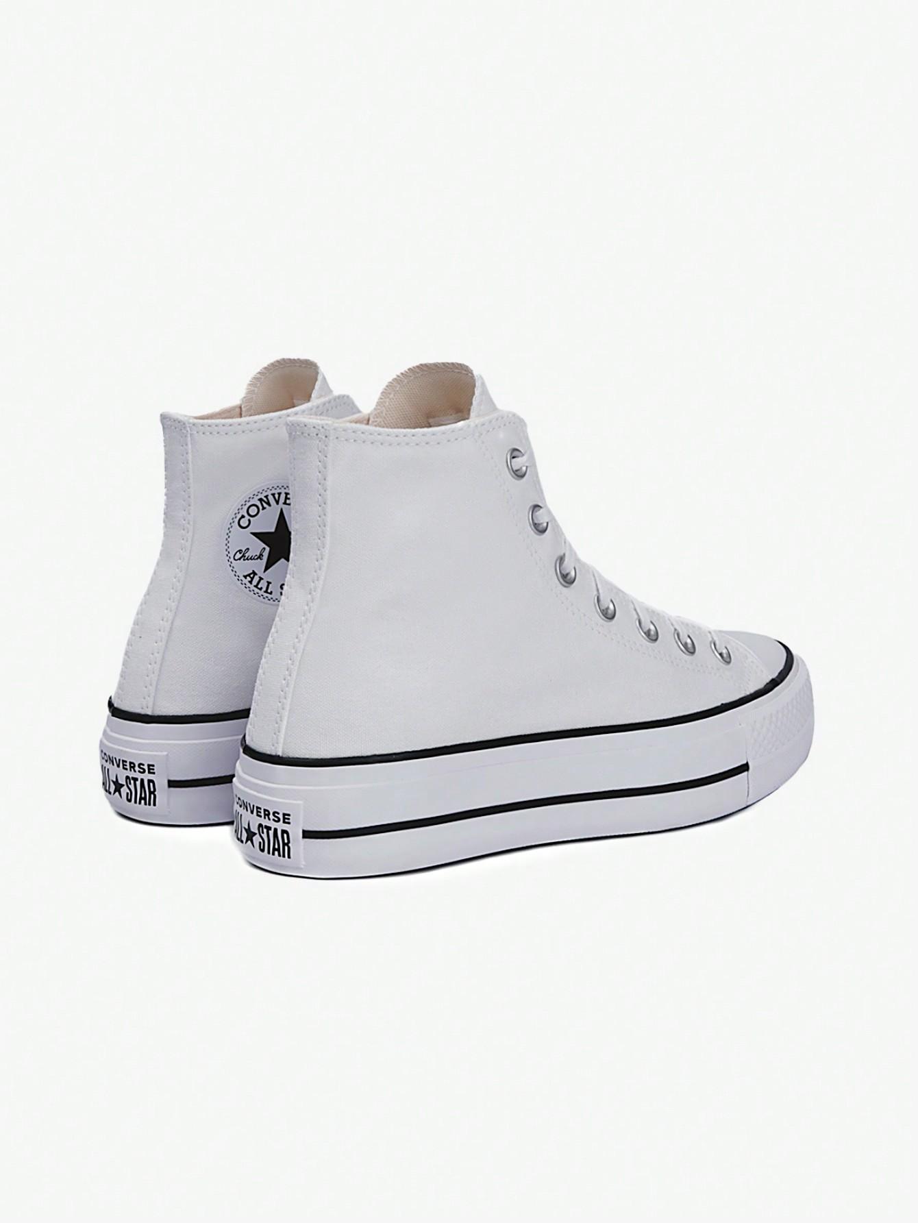 BIAŁE SZNUROWANE TRAMPKI platforma CHUCK TAYLOR ALL STAR
