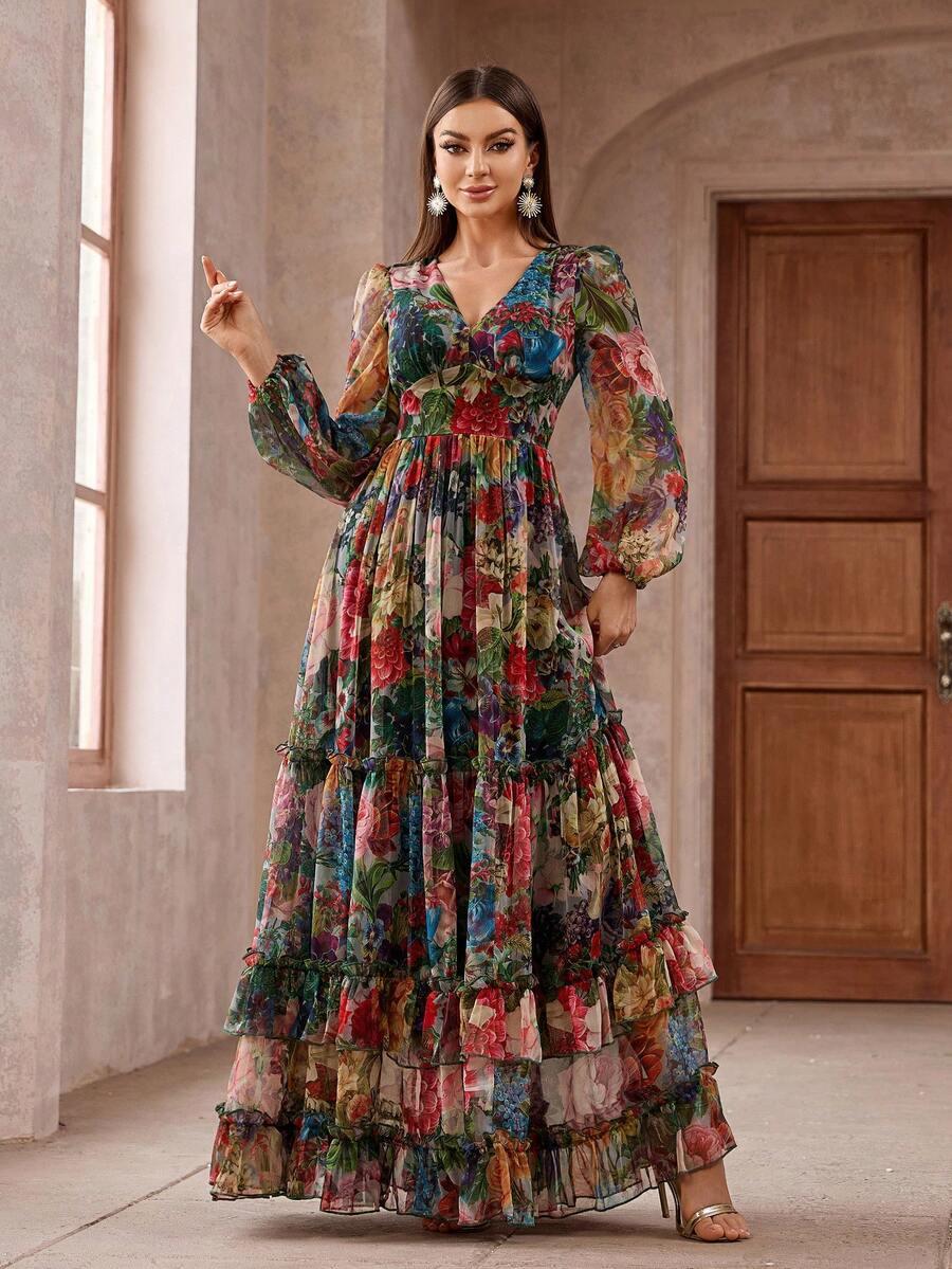 MAXI SUKIENKA V-NECK