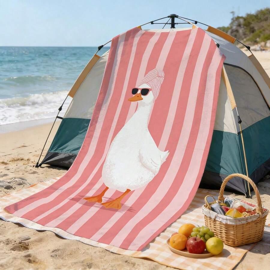 różowy ręcznik plażowy