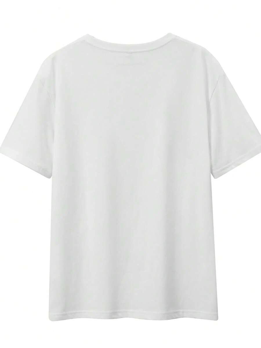 biały t-shirt z nadrukiem