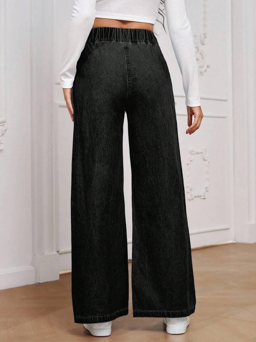 czarne ocieplane spodnie jeans