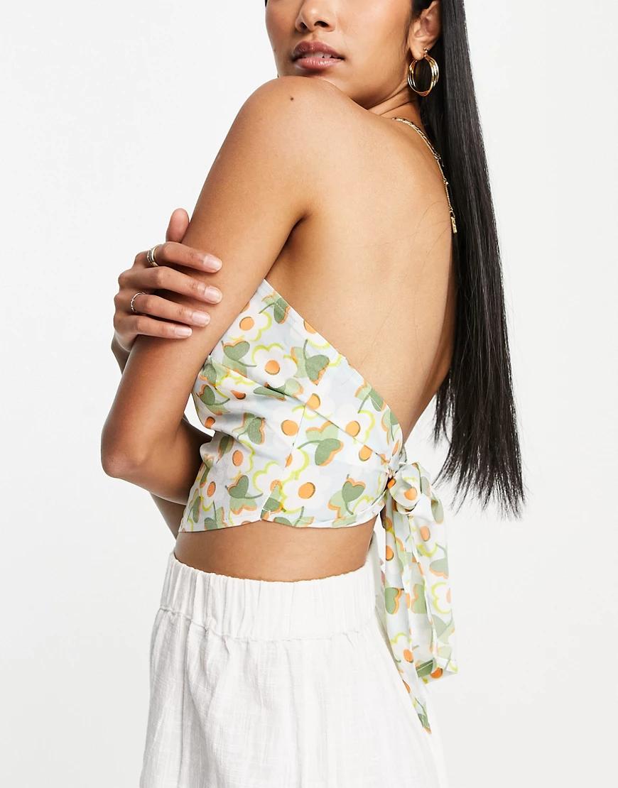 CROP TOP KWIATY print