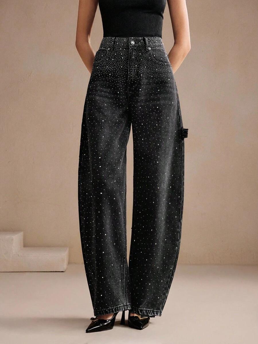 CZARNE SPODNIE JEANS