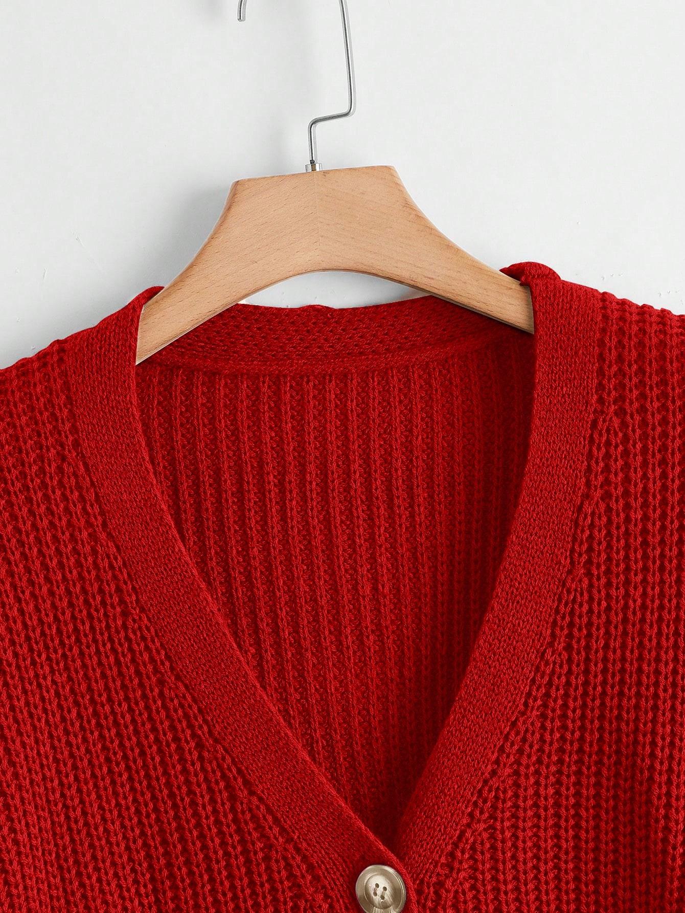 czerwony sweter v-neck