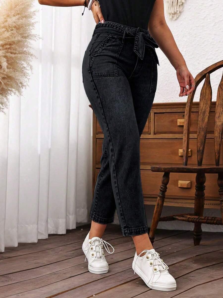 czarne spodnie jeans 
