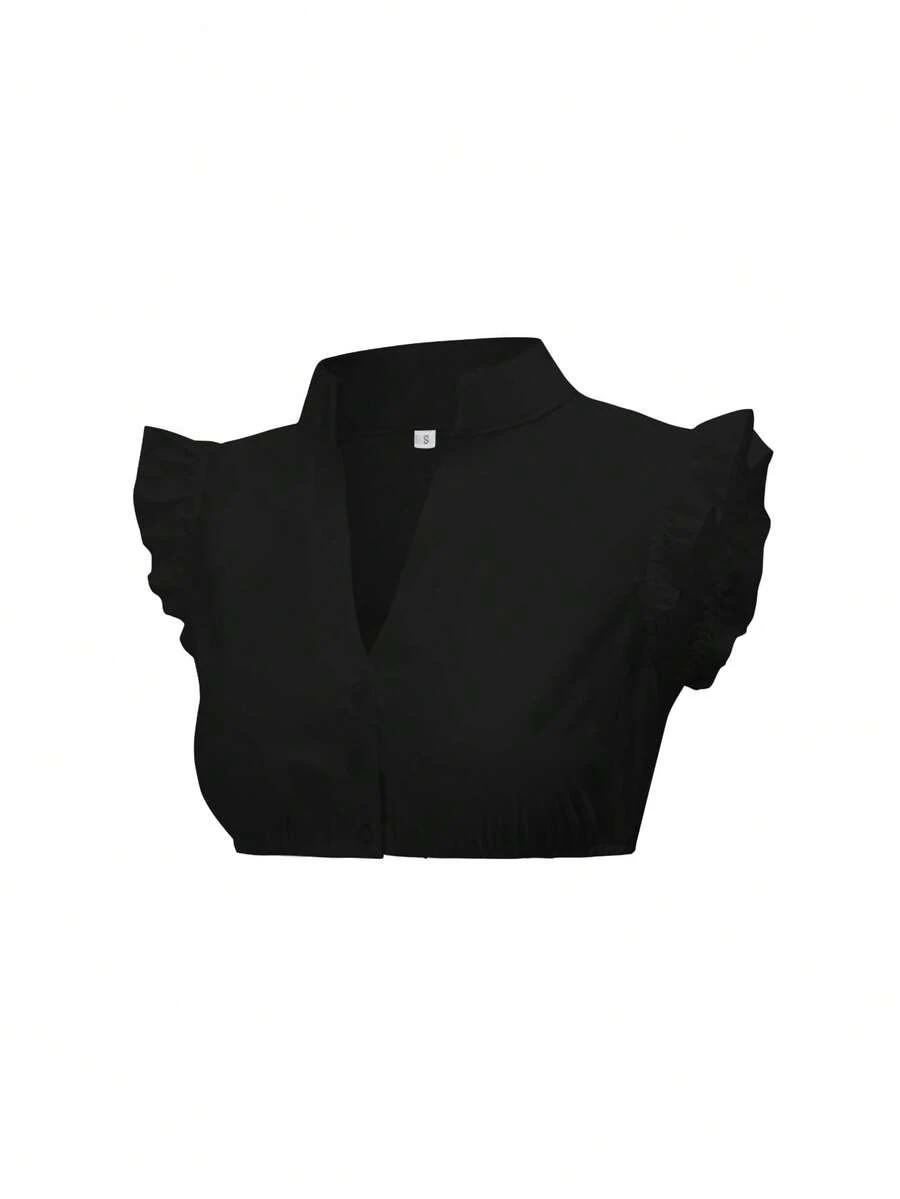 czarny top guziki