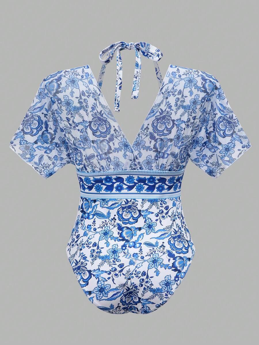 JEDNOCZĘŚCIOWY STRÓJ KĄPIELOWY Sarong print komplet