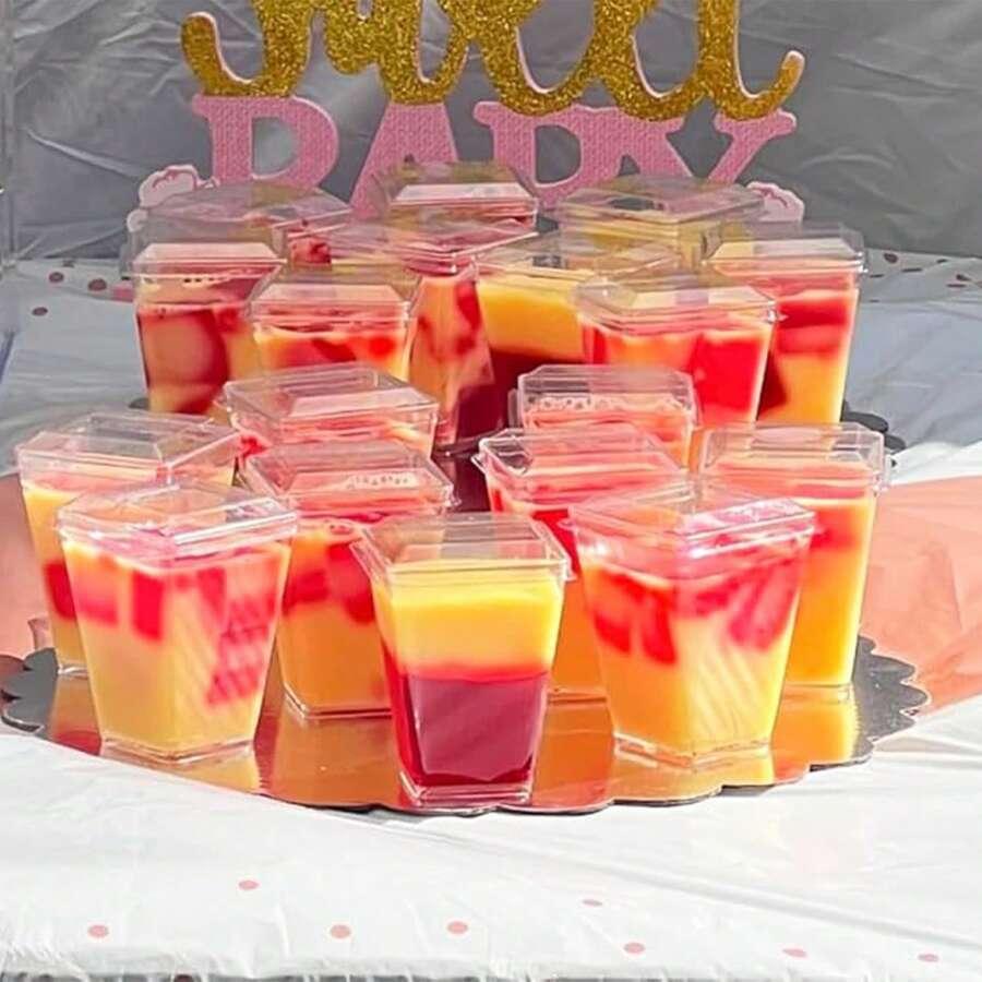 przezroczyste kubki deserowe wieczka 20-pack
