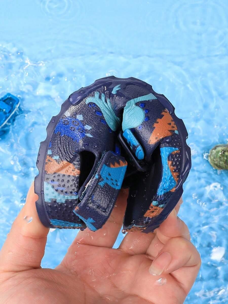 niebieskie klapki print