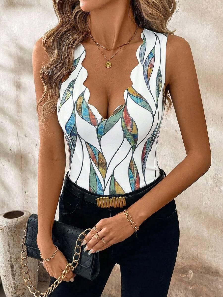 top v-neck wzór
