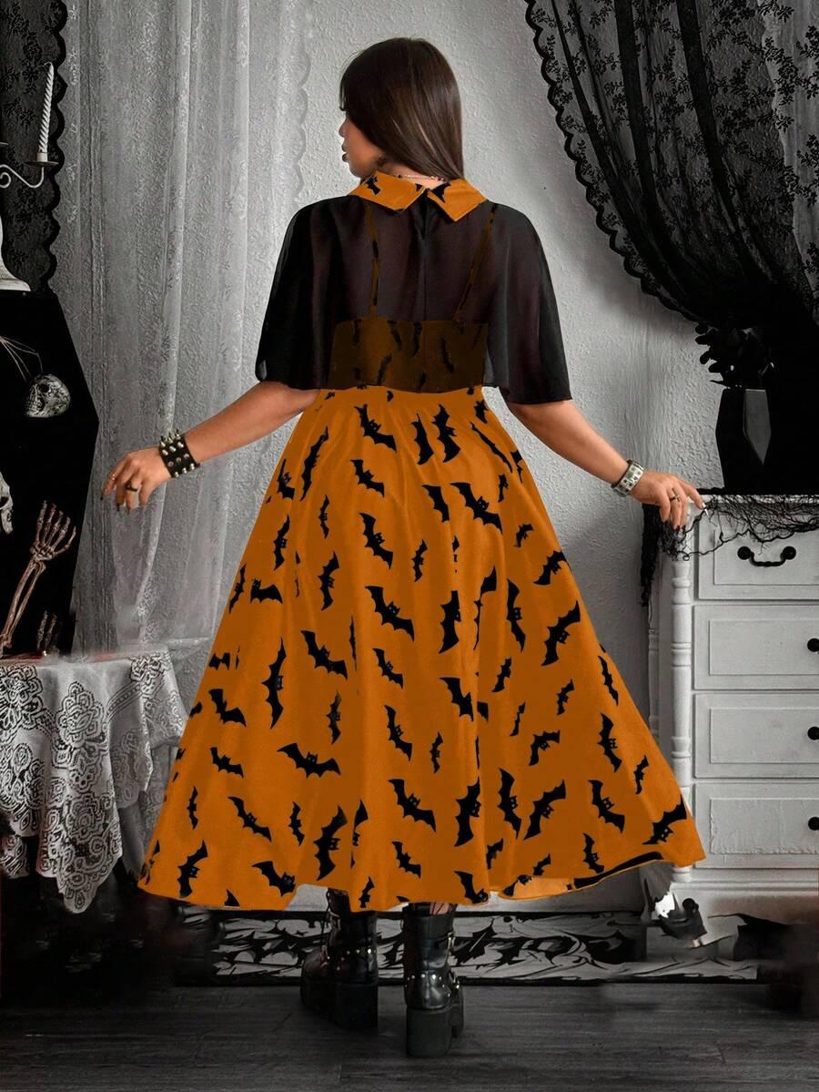 KOMPLET SUKIENKA I TOP HALLOWEEN 