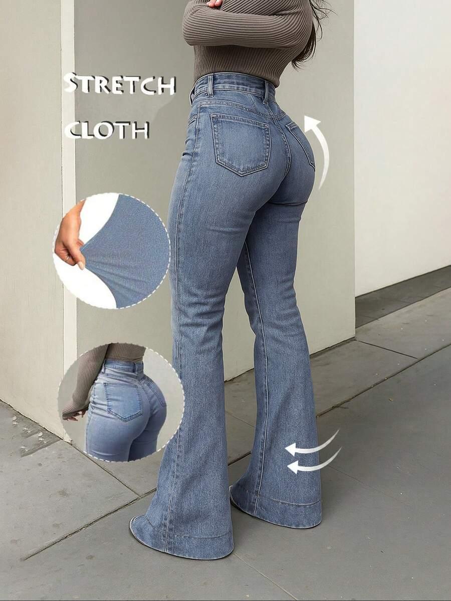 SPODNIE DZWONY JEANS