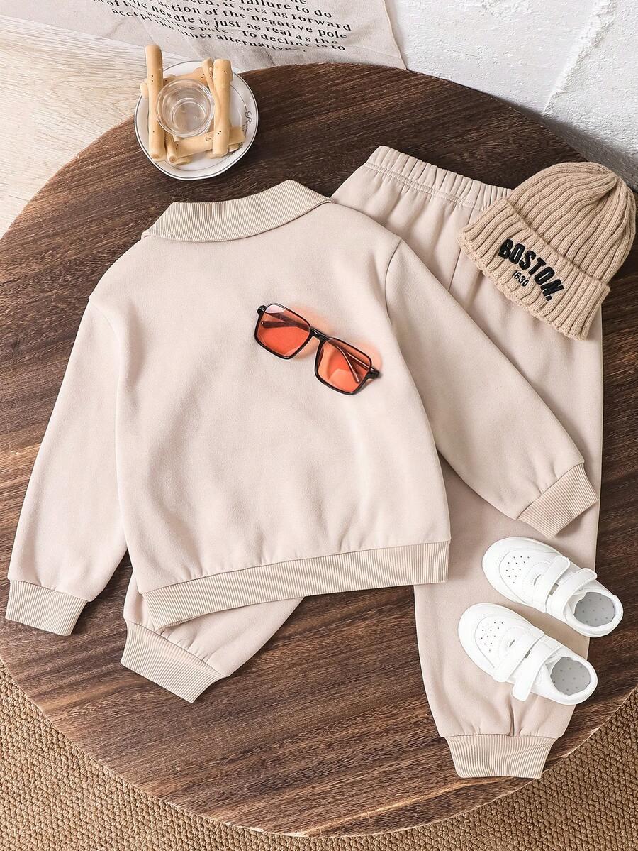 beżowy komplet bluza spodnie