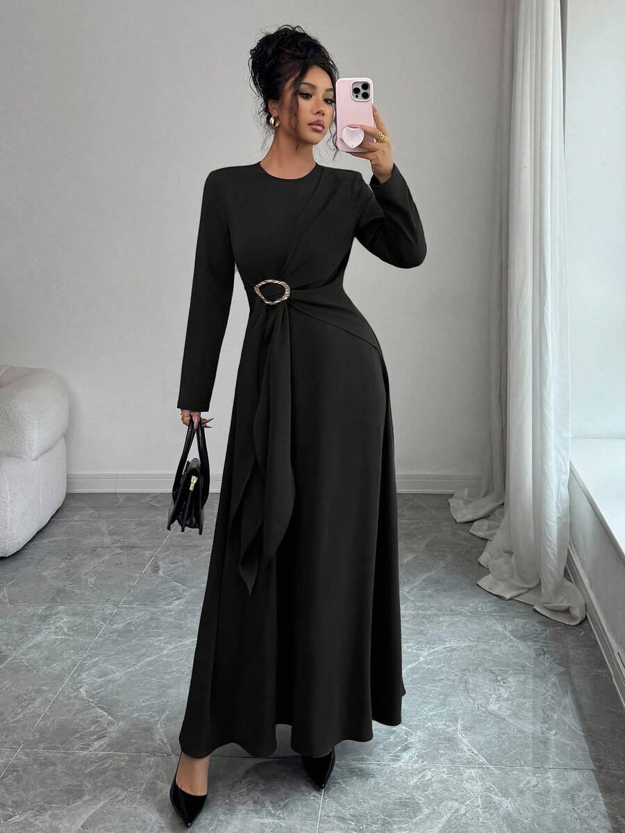 CZARNA SUKIENKA MAXI