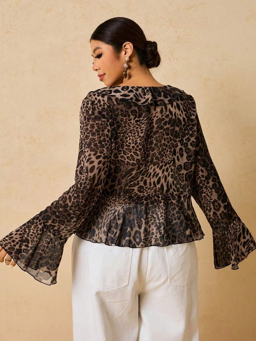 BLUZKA Z DŁUGIM RĘKAWEM ANIMAL PRINT