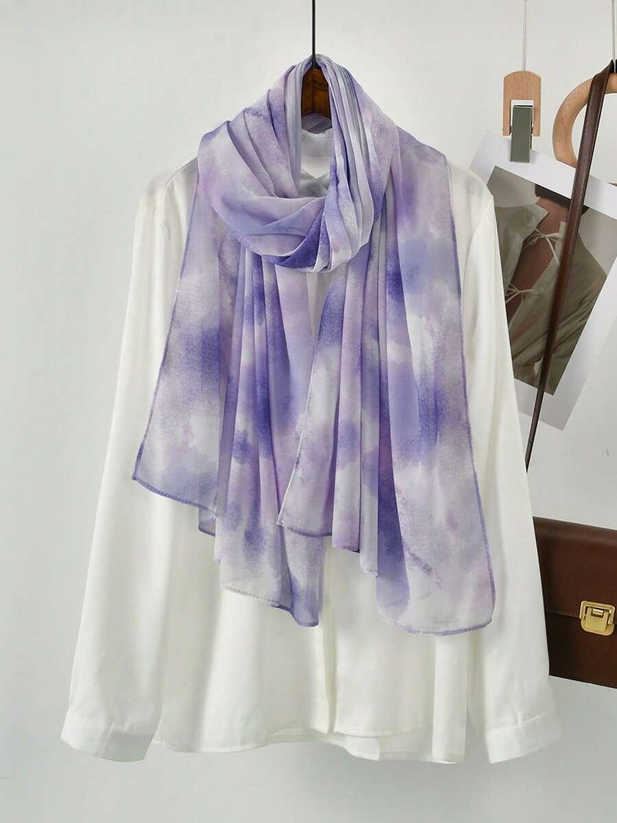 fioletowa chusta tie-dye
