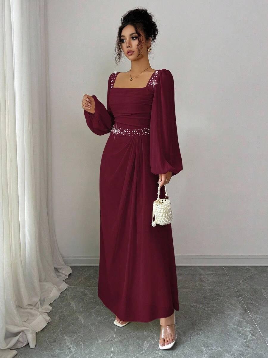 CZERWONA MAXI SUKIENKA