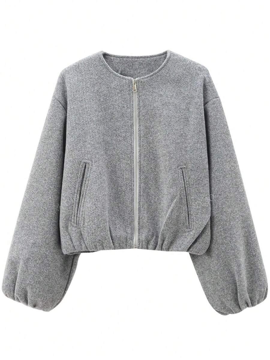 SZARA KURTKA BOMBER