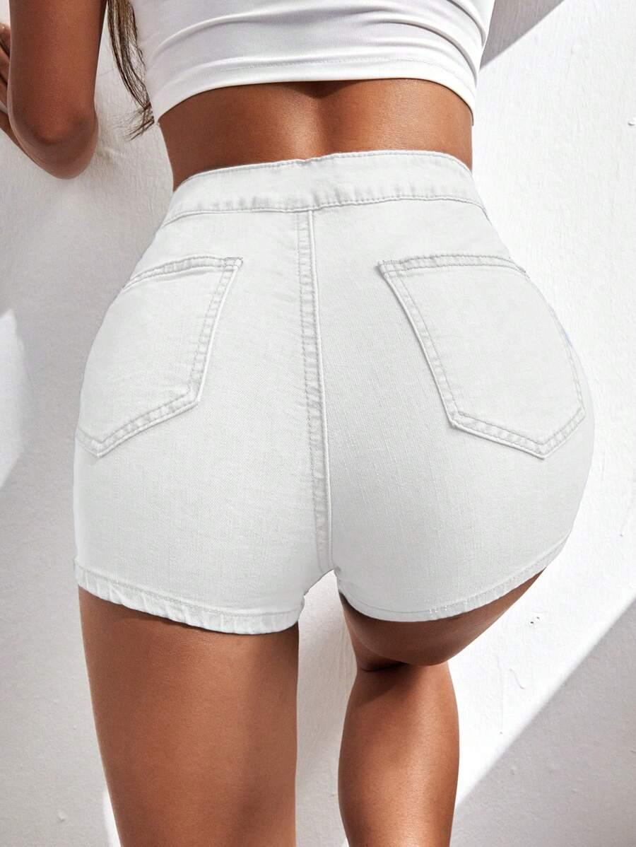 BIAŁE SPODENKI JEANS